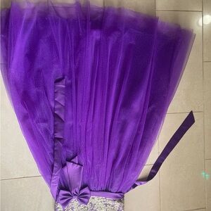 Purple Tulle Gown with Bow